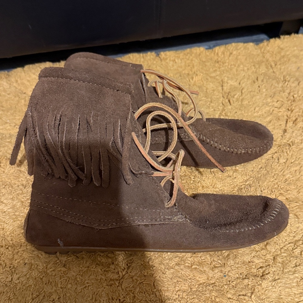 Brown Suede Ankle Boots-moccasins